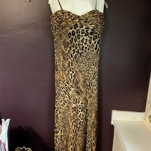 Cache leopard chiffon gown